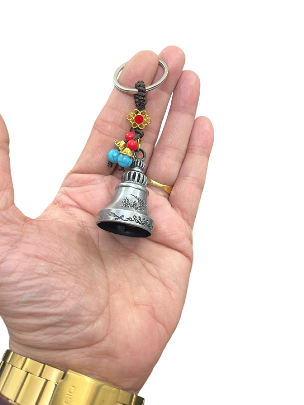 compressed-bell-key-chain-silver-beads-3br compressed bell key chain silver beads 3br 1