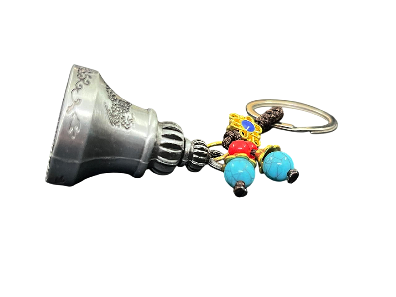 compressed-bell-key-chain-silver-beads-8br compressed bell key chain silver beads 8br