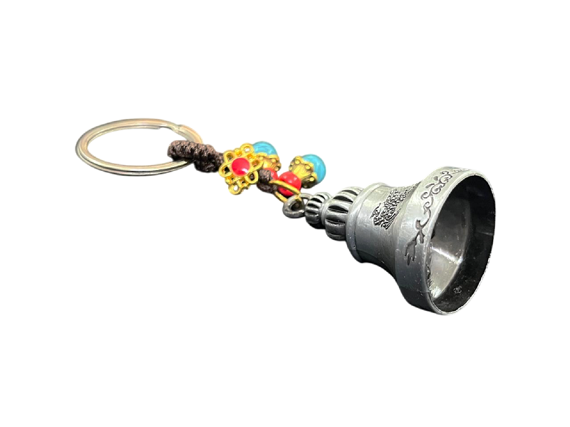 compressed-bell-key-chain-silver-beads-9br compressed bell key chain silver beads 9br