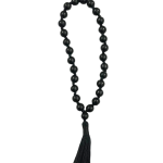 compressed black agate mala for jaap 27 beads 1br