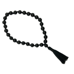 compressed black agate mala for jaap 27 beads 6br