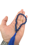 compressed blue hakik mala for jaap 27 beads 8br