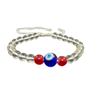 compressed bracelet crystal red hakik with evil eye 4br