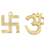 compressed brass om swastik wall hanging 1br