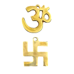 compressed brass om swastik wall hanging 2br