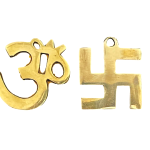 compressed brass om swastik wall hanging 3br