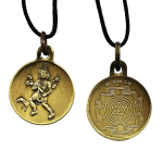 compressed brass oxidized bhairav yantra pendant 2br