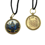 compressed brass shani yantra pendant round 2br