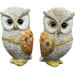 Feng Shui Vastu Owl in Resin for Good Luck (Height-8 Cms) (1 Set)