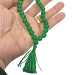 compressed green agate mala for jaap 27 beads 6br