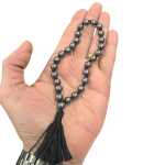 compressed hematite mala for jaap 27 beads 8br