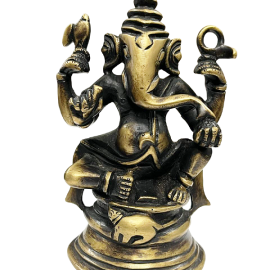 Lord Ganesha Idol in Brass Antique Finish for Puja, Temples & Home Decor (12 Cms) (1 Pc)