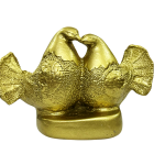 Feng Shui Love Birds | Mandarin Ducks Showpiece in Polyresin (Golden) (1 Pc)