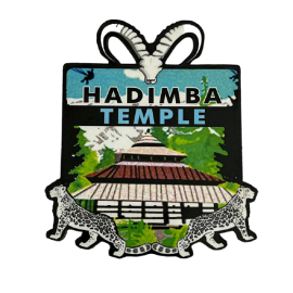 Magnetic Sticker | Fridge Magnet in MDF Wood for Home Decoration | Fridge Etc (Hadimba Temple) (10 Cms) (1 Pc)