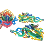 compressed tibetan lucky symbols 3pcs set green 11br