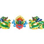 compressed tibetan lucky symbols 3pcs set green 1br