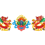 compressed tibetan lucky symbols 3pcs set red 1br