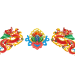 compressed tibetan lucky symbols 3pcs set red 5br