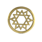 compressed vastu round star helix in brass 12 cms 2br