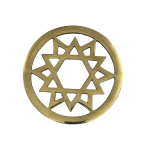 compressed vastu round star helix in brass 12 cms 3br