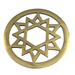 compressed vastu round star helix in brass 12 cms 9br