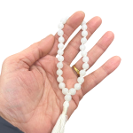 compressed white agate mala for jaap 27 beads 5br