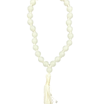 compressed white agate mala for jaap 27 beads 7br
