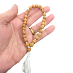 compressed white chandan mala for jaap 7br