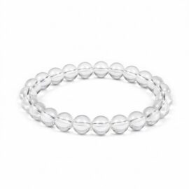 Crystal | Sphatik Stretchable Round Beads Bracelet For Men & Women (1 Pc)