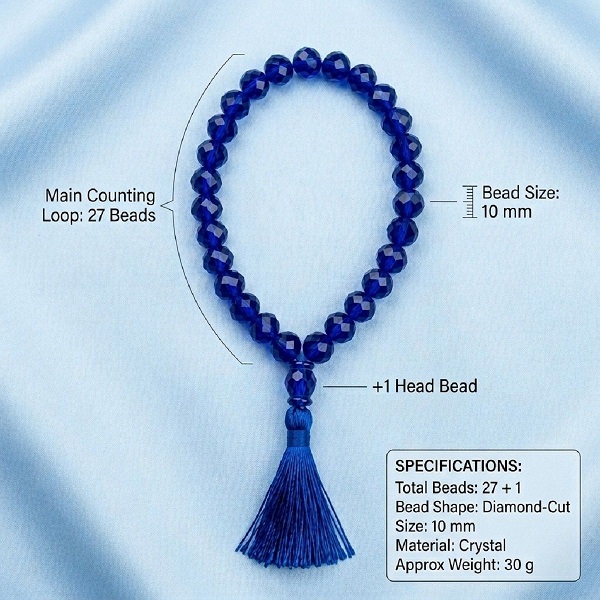 crystal jaap mala blue 6 crystal jaap mala blue 6