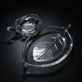 Vastu Feng Shui Crystal Tortoise with Glass Plate – Decorative Turtle for Wealth, Career & Prosperity (1 Set)