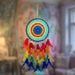 Dream Catcher Wall Hanging for Positive Energy Protection, Bedroom and Living Room Decor (Multicolour) (15 Cms)