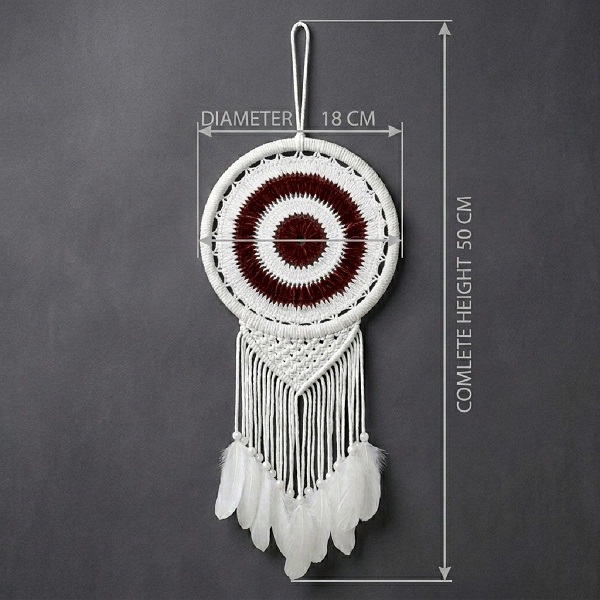 dream catcher 18 cms white & brown 6 dream catcher 18 cms white brown 6
