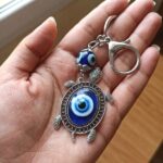 Evil Eye Keychain Lucky Charm | Nazar Battu Key Chain (Turtle Design)