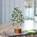 Green Jade Gemstone Tree for Reiki & Crystal Healing Showpiece (100 Chips) (1 Pc)