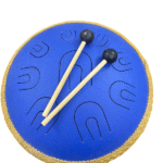 Happy Drum | Tongue Drum | Hand Pan Drum With 18 Notes (Blue) (13 Inches Approx) (1 Pc)