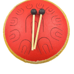 Happy Drum | Tongue Drum | Hand Pan Drum With 18 Notes (Red) (14 Inches Approx) (1 Pc)