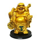 Feng Shui Laughing Buddha | Happy Man with Ingot & Lucky Coins (Height 10 Cms) (1 Pc)