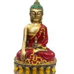 Lord Buddha Idol Gautam Buddha Idol in Resin (Coloured) (Height-14 Cms) (1 Pc)