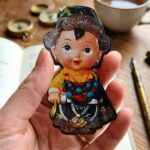Magnetic Sticker in MDF Wood, Traditional Doll Design for Fridge and Home Decoration (9.5 x 5 cm)(D-1)