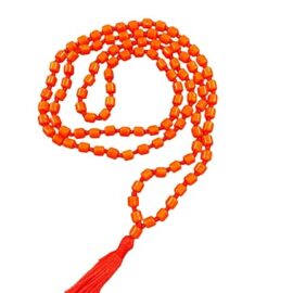 Mangal Mala | Orange Beads Mala for Jaap & Wearing (108+1 Beads) (1 Pc)