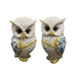 Feng Shui Vastu Owl in Resin for Good Luck (Blue) (Height-10 Cms) (1 Set)