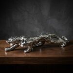 Panther | Leopard | Jaguar | Cheetah Showpiece In Resin (Silver) (18 Cms) (1 Pc)