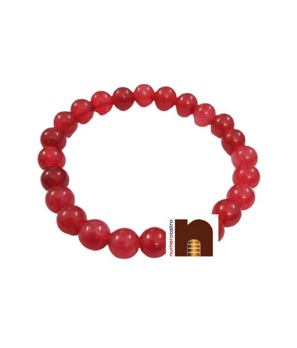 Chinese Red Jade Bead Bracelet
