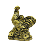 Feng Shui Rooster Showpiece Statue in Polyresin (Oxidized Golden) (10 Cms) (1 Pc)