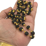 rudraksha mala with golden caps 8br
