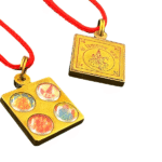 Shri Saraswati Yantra Vidyadayak Locket Pendant In Brass & Glass For Men & Women (1 Pc)