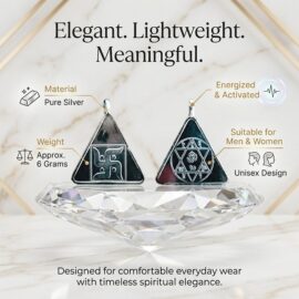 silver gayatri yantra pendant triangle 2