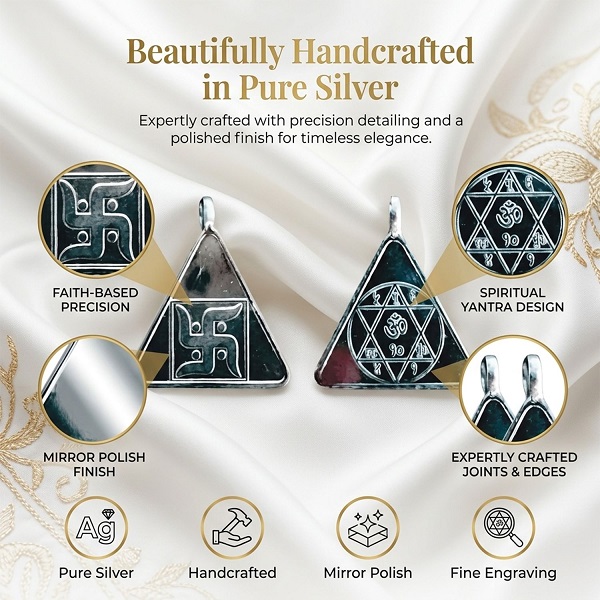silver gayatri yantra pendant triangle 7 silver gayatri yantra pendant triangle 7