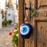 Swiss Cow Bell with Evil Eye Design in Mix Metal (26 Cms) (1 Pc)